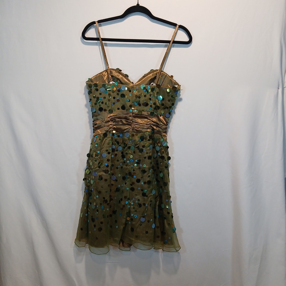 Tony Bowls sz 4 cocktail dress sequin y2k fairy ethereal swamp coquette rare htf - Picture 5 of 8